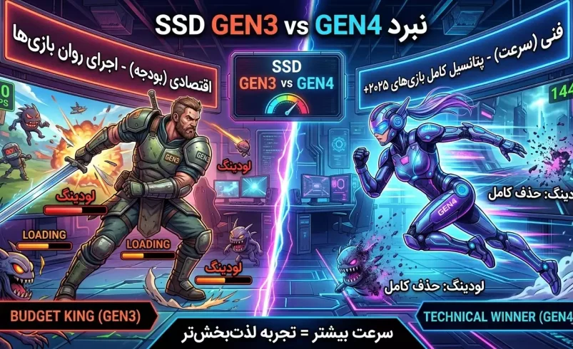 مقایسه SSD NVMe Gen3 با Gen4 در بازی‌ها