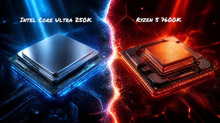 مقایسه Intel Core Ultra 5 250K  و  Ryzen 5 7600X3D